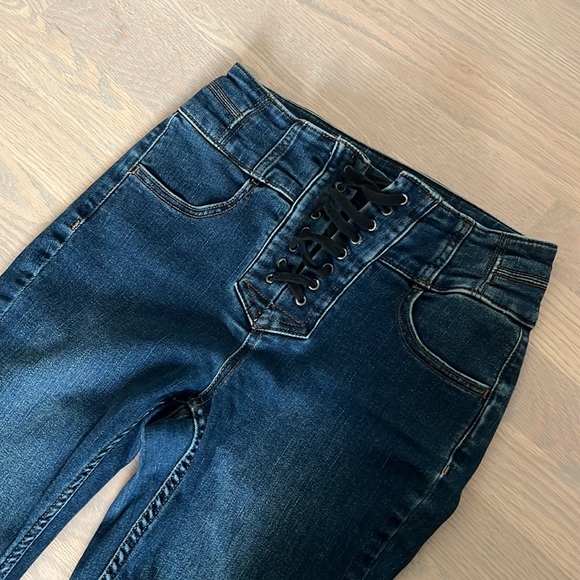 Free People Lace up denim pants - Picture 3 of 4